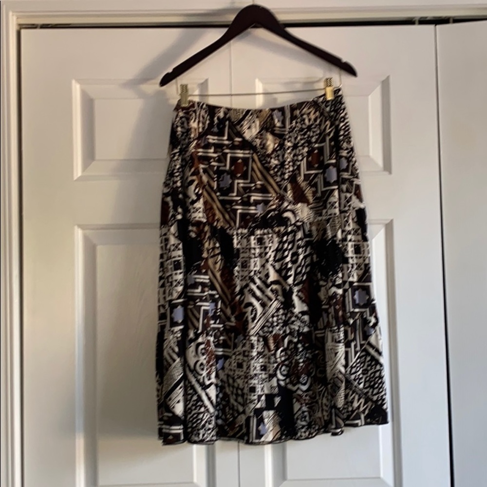 Black/Brown/Cream/Gray pull on skirt